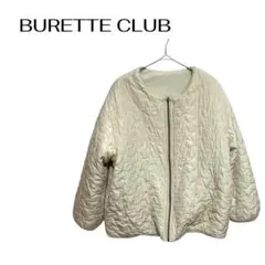 B0356Burette Clubノーカラージャケット総柄星柄アウター大きめL