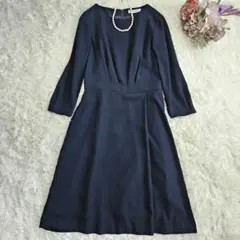 NOLLEY'S LIGHT ネイビー 長袖 ロングワンピース フォーマル