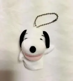 スヌーピー ぬいぐるみマスコット フィンガーパペット (白×黒)