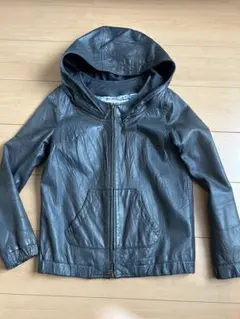 美品 チャオパニック ラムレザーブルゾン M ブラック フード着脱可