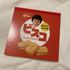 グリコ　お菓子ビスコのメモ帳　新品未使用のサムネイル