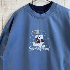 古着　長袖　スウェット 裏起毛　刺繍　アメカジ ゆるだぼ