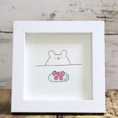 【1063】【くまの絵】オリジナル手描きアナログイラスト原画　自作創作アート作品