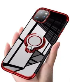 iPhone11promaxケース リング付き　スタンド　クリアケース