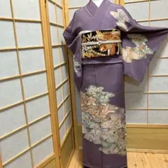 ［5799］訪問着 美品 未使用 三越扱い 一つ紋 花菱 金彩 正絹 着物 袷