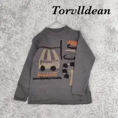 トーブルディーン クルーネック 長袖 ニット セーター フロント 刺繍