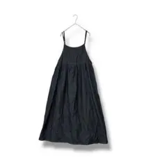 しまむら リンネル コラボ キャミワンピース ジャンバースカート　M ブラック