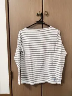 ORCIVAL ストライプ 長袖Tシャツ　グレー×ホワイト