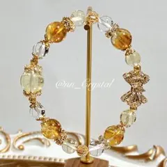 シトリン 水晶 レモンクォーツ 天然石ブレスレット