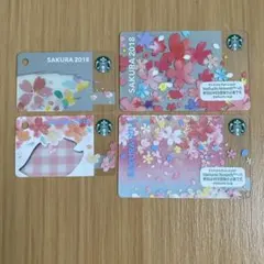 【4枚セット】スターバックスカード 桜　2018