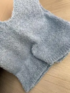 ライトブルー Vネック ニットベスト　1回着用