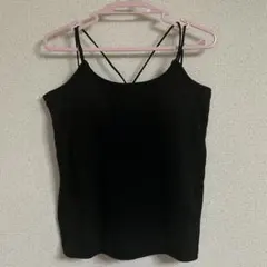 バッククロス リブキャミソール ブラック Mのサムネイル