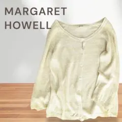 MARGARET HOWELL　リネン混　カーディガン　イエロー　長袖のサムネイル