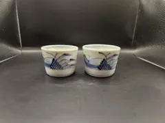 てっさい堂　猪口　古伊万里　染付　シルバー　セット　B (トレイ含まず) てっさい堂 猪口 古伊万里 染付 シルバー セット B (トレイ含まず