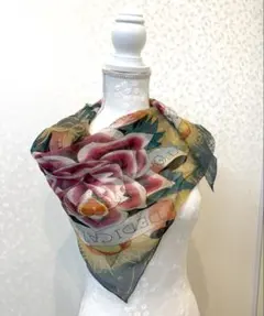 新品 エドハーディ 薔薇柄シフォンストール ローズ 大判 スカーフ