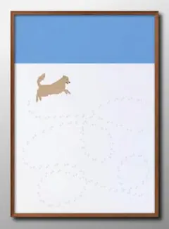 15306■ポスター アート 絵画『スノードッグ　犬』A3 マット紙