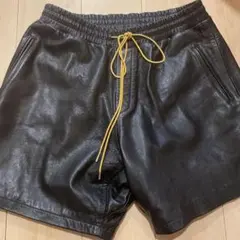 RHUDE ルード レザーハーフパンツ ブラック 希少 入手困難モデルのサムネイル
