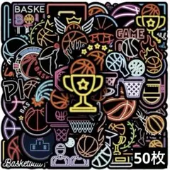 826　ステッカー　お裾分け　フレークシール　海外　防水　ネオンカラー　バスケ