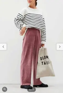 フェリシモ　リブインコンフォート　コーデュロイ風生地　ワイドパンツ