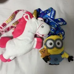 USJ ユニコーン ミニオン ぬいぐるみパスケースセット