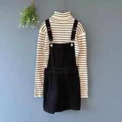 エイチアンドエム［150］クール可愛い◎コーデュロイ◎ミニスカートサロペット