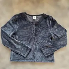 PETIT BATEAU 8歳 ベルベット カーディガン 128cm ネイビー