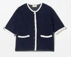 ユナイテッドアローズ　メッシュ スパンコール ニットカーディガン ウォッシャブルのサムネイル