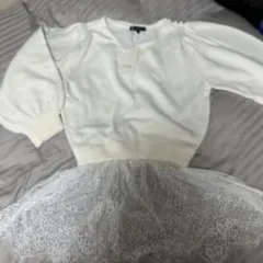 rienda ホワイト レース付きニット　新品