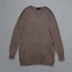 ZARA ザラニット 長袖ニット Ｓ モカブラウン 薄手ロングニット スリット