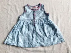 可愛い Cath Kids ベビー ワンピース 60 ギンガムチェック 花柄女子のサムネイル