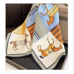 馬のイラスト スカーフ 約：70cm x 70cm