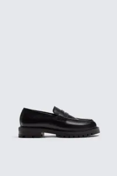 ZARA レザーペニーローファートラックソール　42のサムネイル