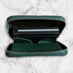 新品未使用 本革財布 レディース 二つ折り 牛革 RFID保護 新生活 グリーン