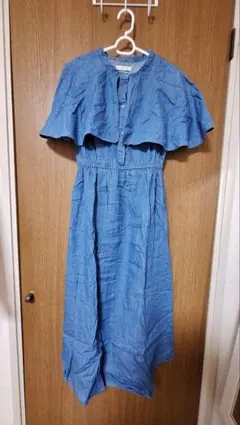 デニムブルー ノースリーブワンピース M