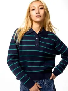 UNIQLO スムースコットンポロセーター 69 Navy