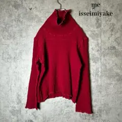 me isseimiyake プリーツ ハイネックトップス　赤 N3586のサムネイル