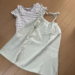 キャミワンピース　ボーダーTシャツ　セット　90のサムネイル