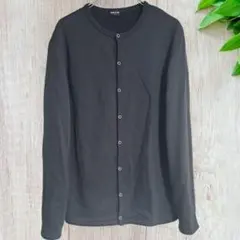 COMME CA ISM 黒 スウェットカーディガン L