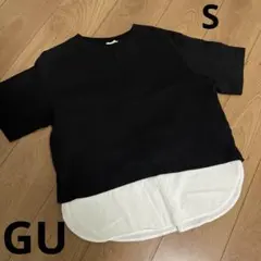GU バックオープン 半袖Tシャツ Sサイズ レディース