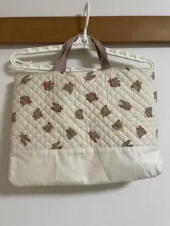 ハンドメイドくま柄 うさぎ柄　キルティング レッスンバッグ 手提げバッグのサムネイル