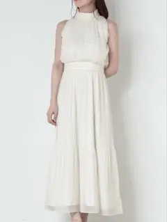 SNIDEL シフォンプリーツフレアワンピース