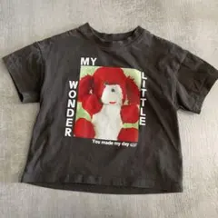 マイリトルワンダー プリント半袖Tシャツ 95 濃灰のサムネイル