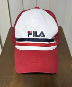 【希少】オールドFILA トラッカーメッシュキャップ 90sヴィンテージ 赤白のサムネイル