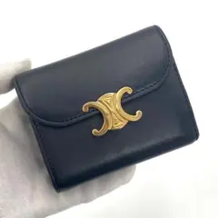 極美品】カルティエ サファイアライン がま口 三つ折り財布 ブラック