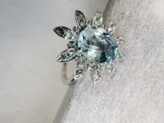 アクアマリン、ダイヤモンド k18WG 13号