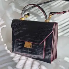 Elan オーストリッチ レザー バイカラー ハンドバッグ 極美品 - メルカリ