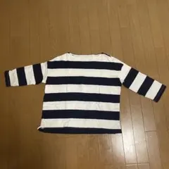 無印良品ストライプ柄五分袖カットソー XS〜S