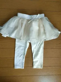 petit main チュチュ付きレギンス ホワイト