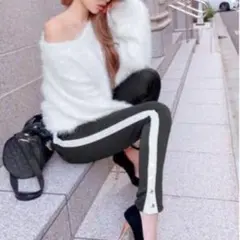 Radyレディ★パンツ★S　ブラック　ホワイト　サイドラインのサムネイル