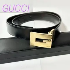 GUCCI Gバックル メンズ レザーベルト インターロッキングG カットアウト